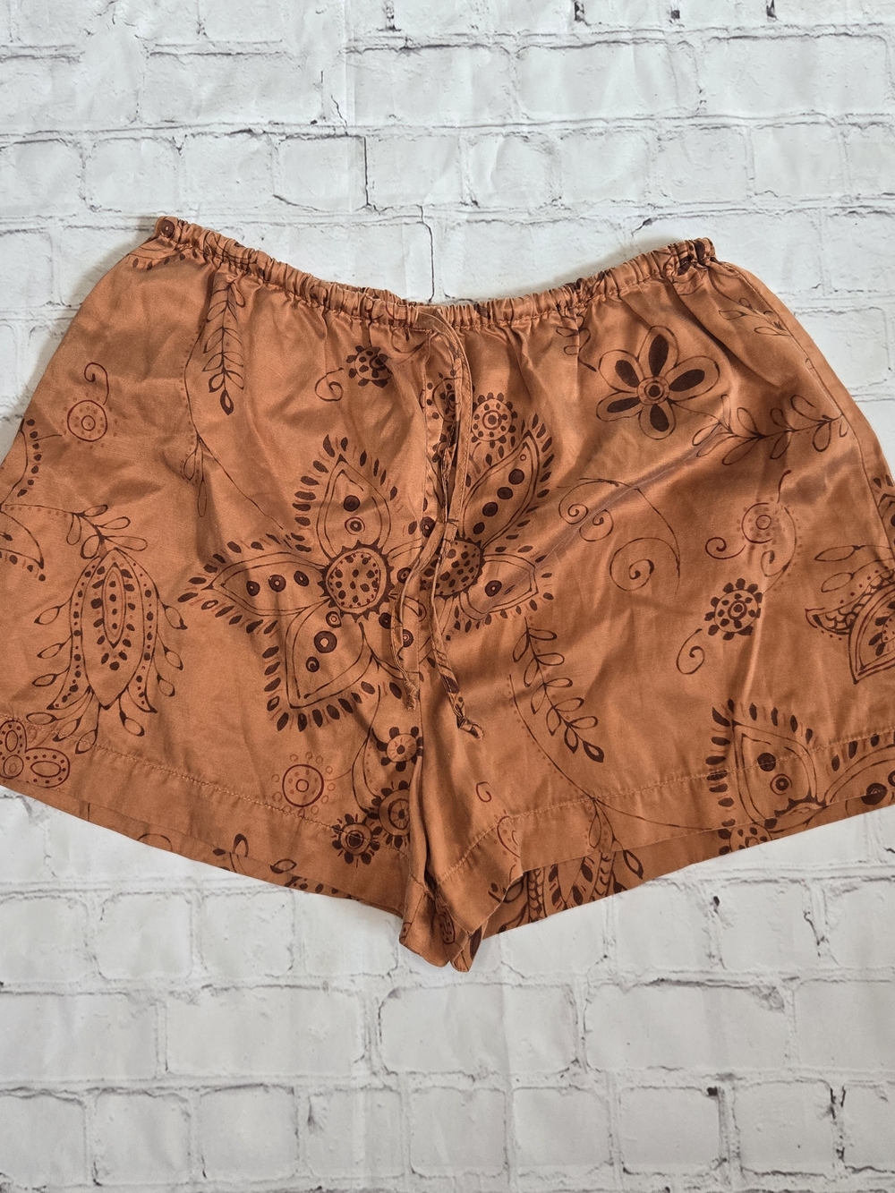 Victoria's Secret Rust Orange Floral Elastic Waist Sleep Shorts